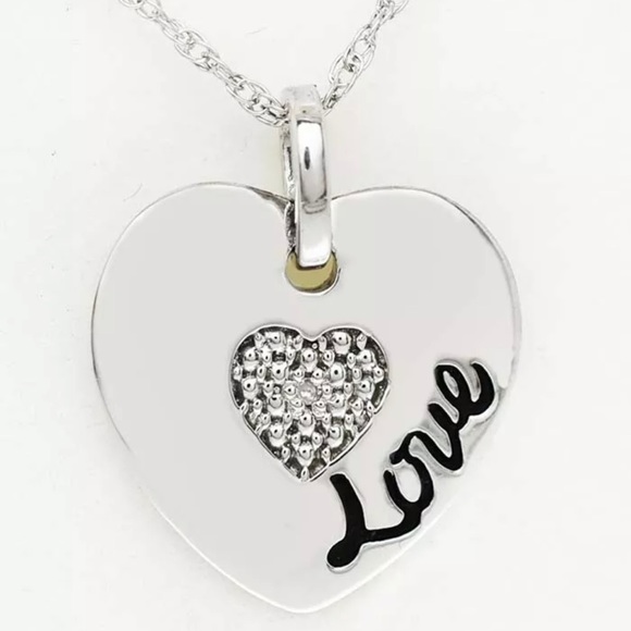 V3 Jewelry Genuine Blue Diamond Heart Pendant Sterling Silver main image 1